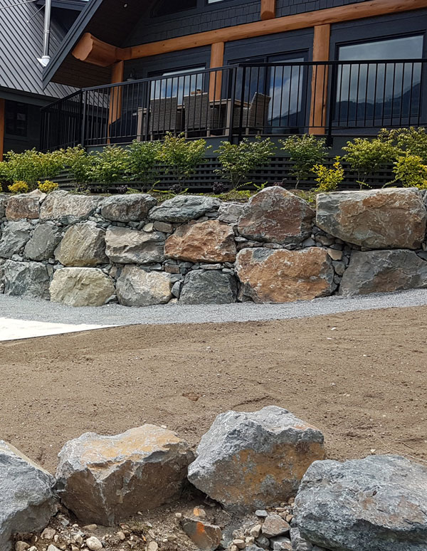 Natural Rock Retaining Wall Fraser Valley